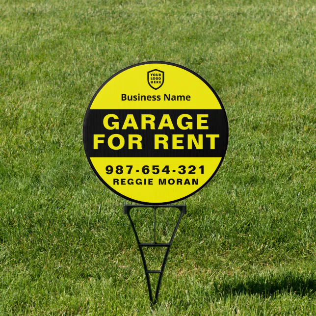 Garage Rental Sign Garage For Rent | Real Estate Black Yellow Sign | Zazzle