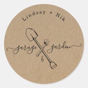 Garage & Garden Bridal / Couple's Shower Classic Round Sticker