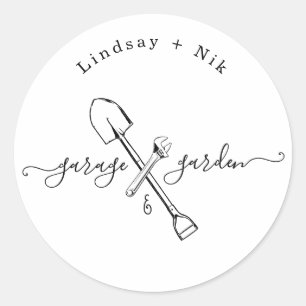 Garage & Garden Bridal / Couple's Shower Classic Round Sticker