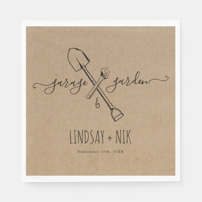 Garage & Garden Bridal / Couple's Shower Napkins (Front)