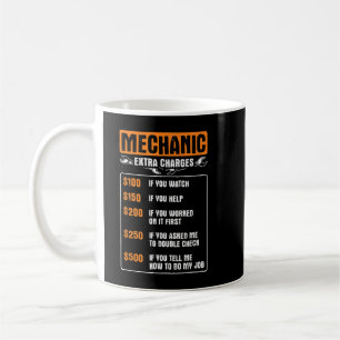 Garage Mechanic Extra Charges Rate Car Tuning Coffee Mug