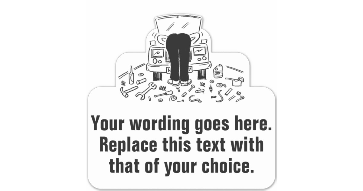 Servicing Sticker Sample Garage Mechanic or Car Servicing Sticker | Zazzle