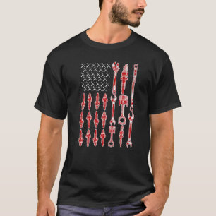 Garage Mechanic The Official Mechanic Usa Flag T-Shirt