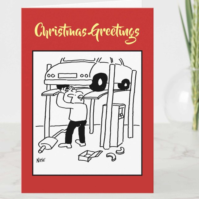 Garage Mechanic Vehicle Repairs Christmas Card (Creator Uploaded)