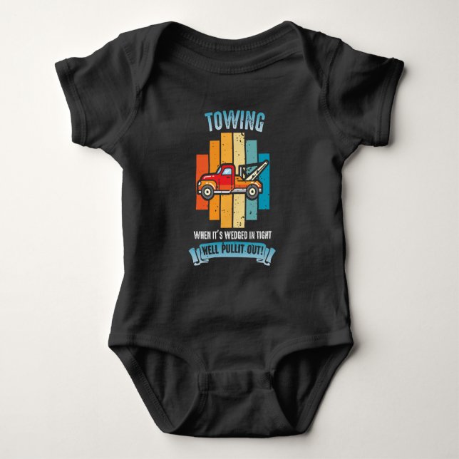Garage mechanics Tow Truck Driver Baby Bodysuit (Front)