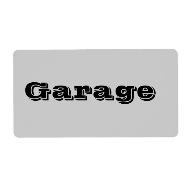 Garage Moving Labels in Gray (Front)