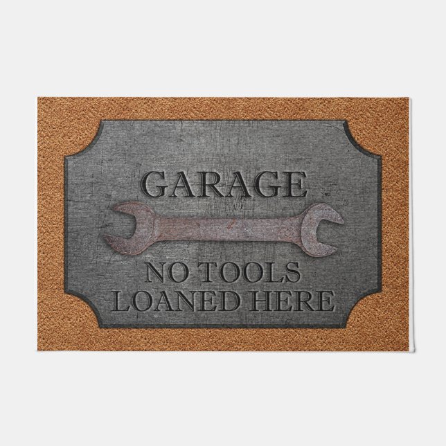 Garage No Tools Loaned Here Funny Doormat (Front)