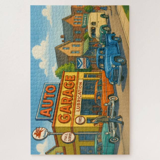 Garage on Main Street Jigsaw Puzzle (Vertical)