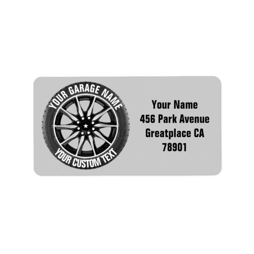 Garage Or Car Repair Owner Address Lable Label