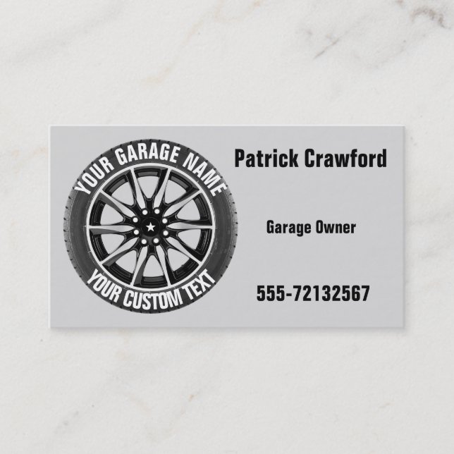 Garage Or Car Repair Owner Business Card (Front)