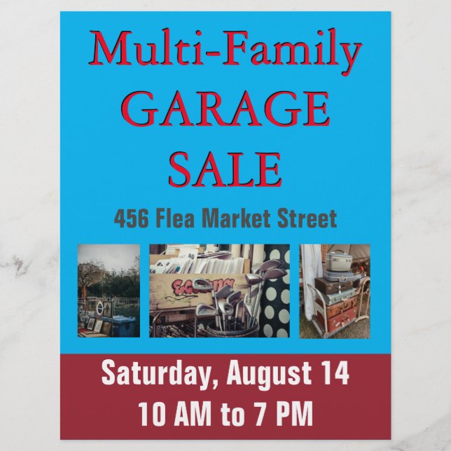 GARAGE OR YARD SALE MULTI-FAMILY FLYER (Front)