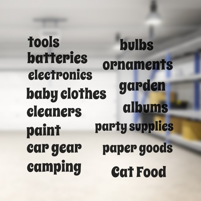 Garage Organizing Customizable  Vinyl Sticker (Creator Uploaded)