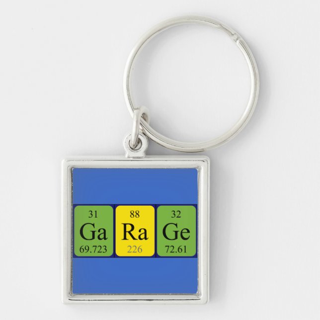 Garage periodic table keyring (Front)
