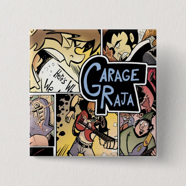 Garage Raja:  Collage Button (Front)