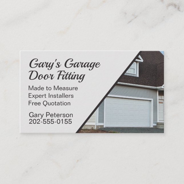 Garage Roller Shutter Door Fitter Business Card (Front)