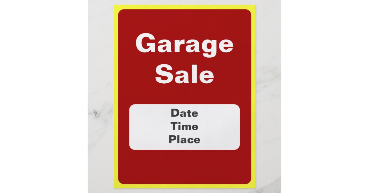 Garage Sale And Yard Sale Announcement Flyers Zazzle Com