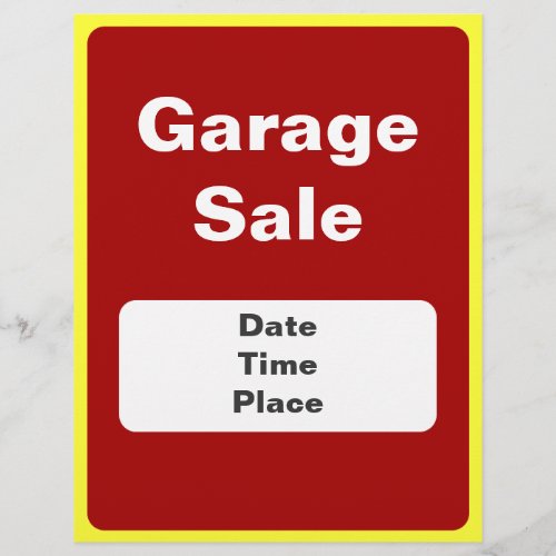 Garage Sale And Yard Sale Announcement Flyers