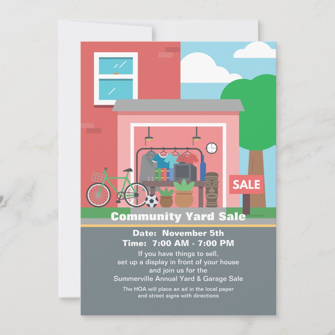 Garage Sale Announcement Zazzle