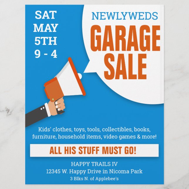 Garage Sale Flyer - Newlyweds (Front)
