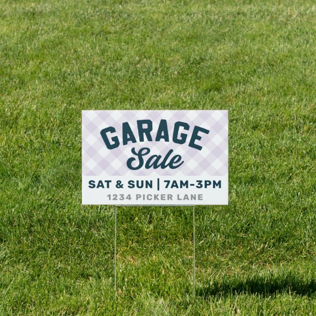 Garage Sale Gingham Sign (Insitu)