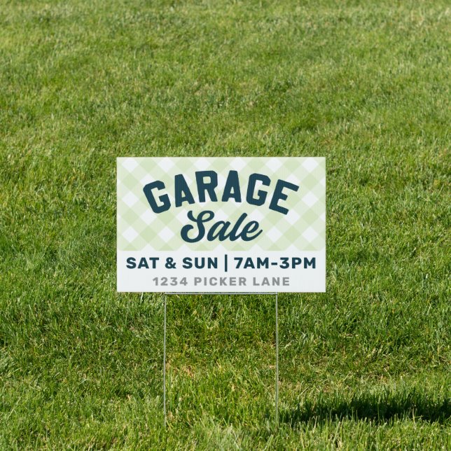 Garage Sale Gingham Sign (Insitu)