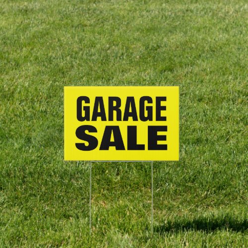 Garage sale lawn sign with wire stake stand