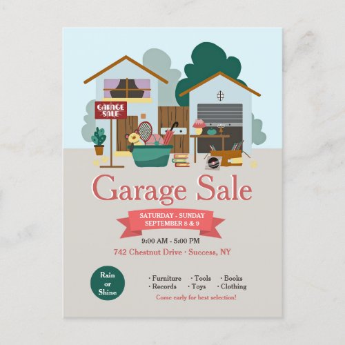 Garage Sale Postcard
