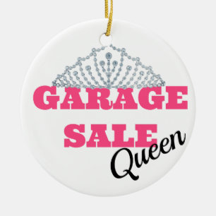 Garage Sale Queen Line Ceramic Ornament