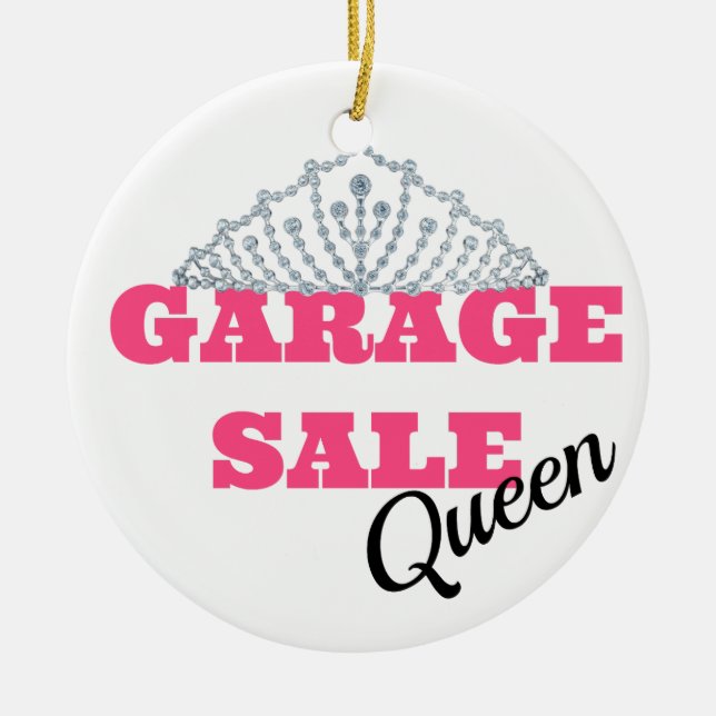 Garage Sale Queen Line Ceramic Ornament (Front)