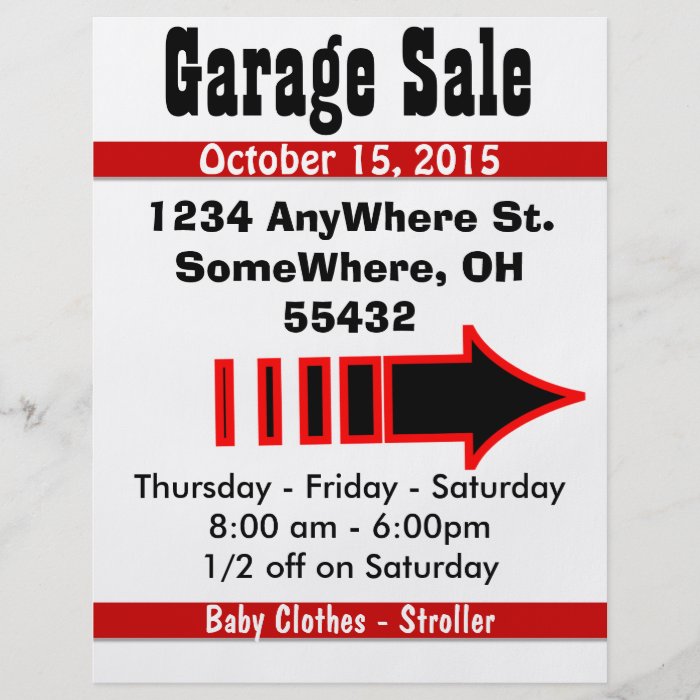 Garage Sale Sign Flyer