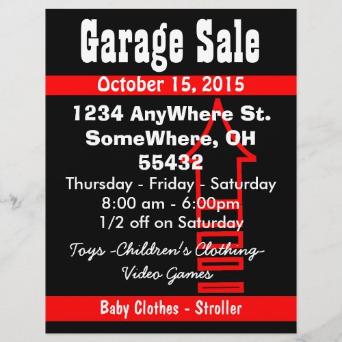 Garage Sale Sign Flyer
