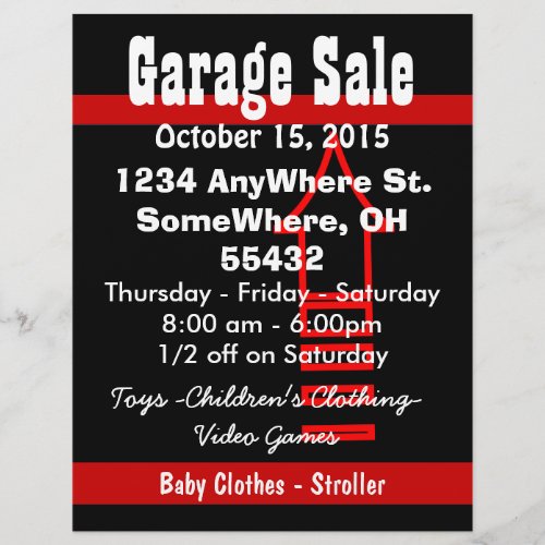 Garage Sale Sign Flyer