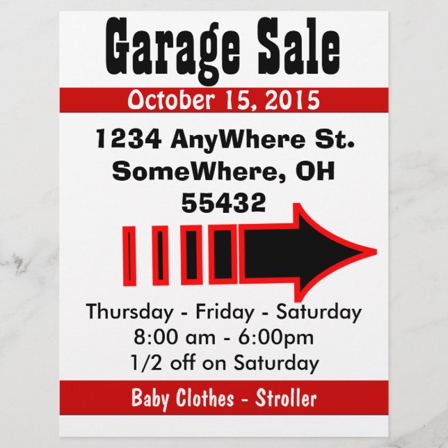 Garage Sale Sign Flyer (Front)