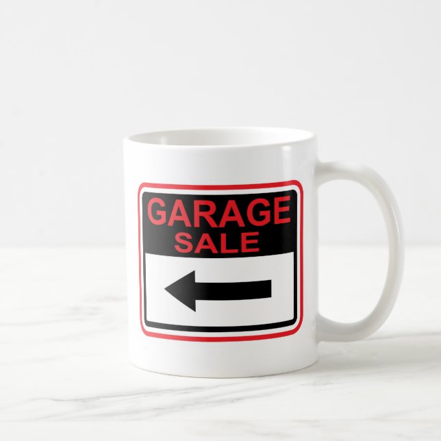 Garage Sale sign this way arrow Vector Coffee Mug (Right)