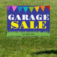 Garage Sale Yard Sign with H Frame Yard