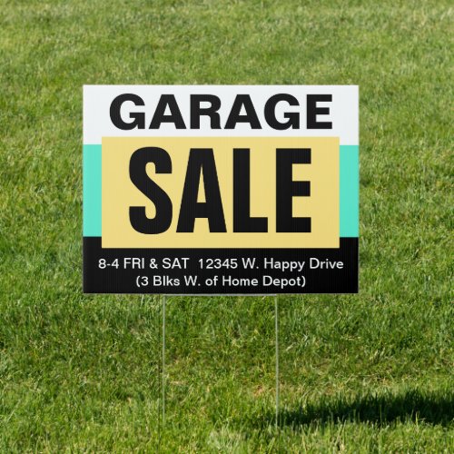 Garage Sale Yard Sign  with Stake