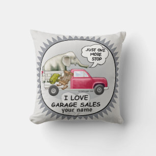 Garage Sales custom Throw Pillow