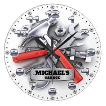 Garage Tools Man Cave Personalizable Wall Clock Garage Tools Man Cave Personalizable Wall Clock