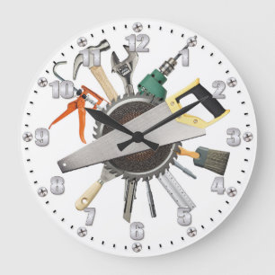 Garage Tools Man Cave Wall Clock