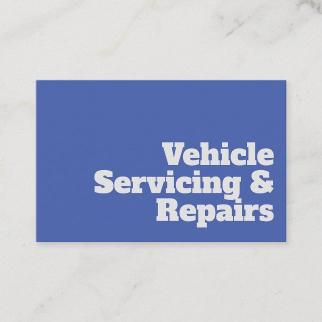 Garage Vehicle Servicing & Repairs Design Business Card (Front)