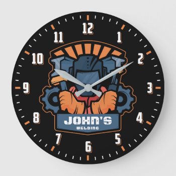 Garage Welding Fabricator Personalizable Clock by NiceTiming at Zazzle
