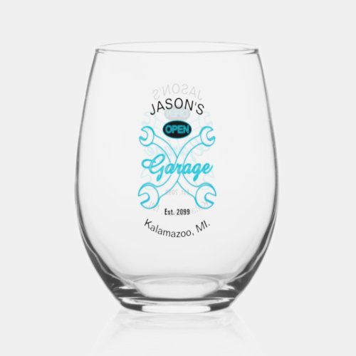 Garage Wrenches Drinkware Cocktail Stemless Wine Glass