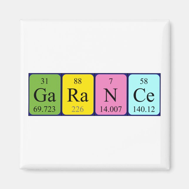 Garance periodic table name magnet (Front)