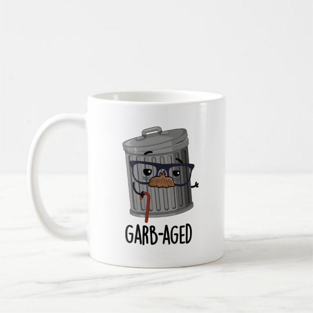 Garb-aged Funny Trash Can Pun  Coffee Mug (Left)