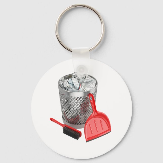 Garbage Bin And Dustpan Keychain (Front)
