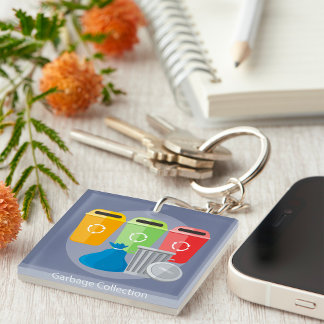 Garbage Collection Waste Management Recycling Keychain