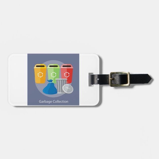 Garbage Collection Waste Management Recycling Luggage Tag (Front Horizontal)