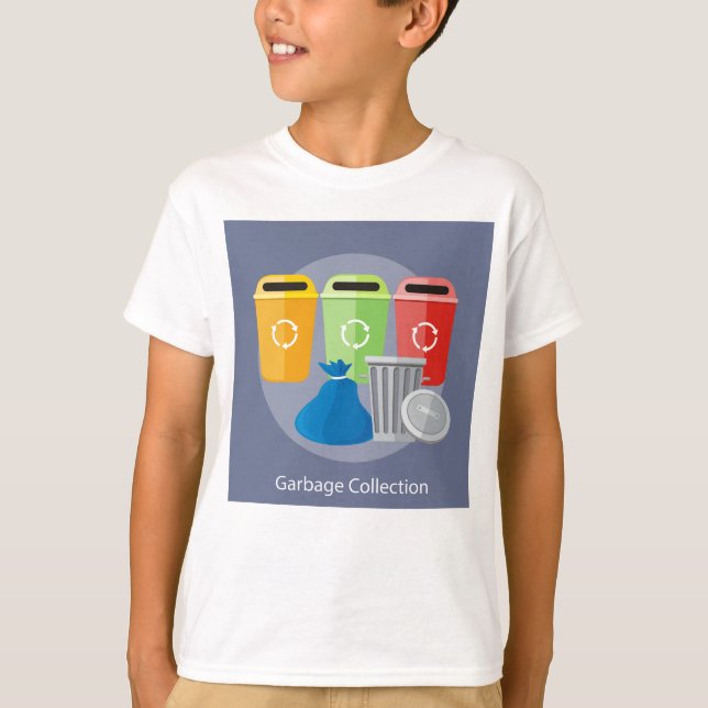 Garbage Collection Waste Management Recycling T-Shirt (Front)