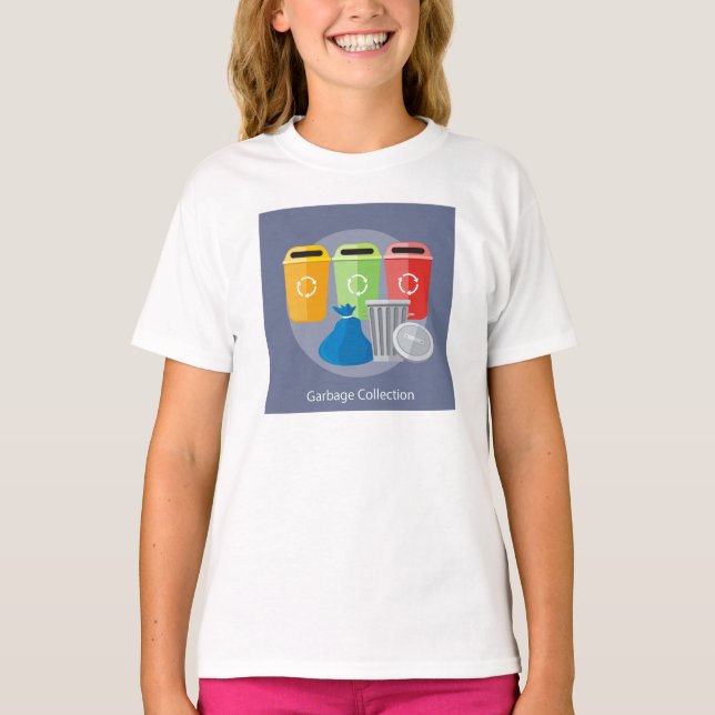 Garbage Collection Waste Management Recycling T-Shirt (Front)