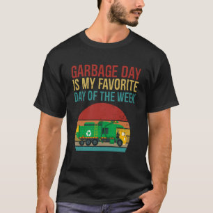 Garbage Day Is Favorite Day Truck Trash Kids Boys T-Shirt